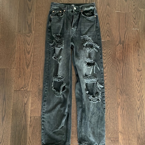 Black High-Rise Baggy Jeans (Us 28) - Picture 2 of 7